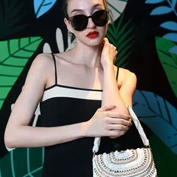 ODETTE Printed Structured Tote Bag with Applique image 5