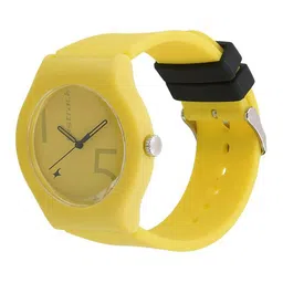 Fastrack Unisex Yellow Printed Dial & Straps Tees Minimalist Analogue Watch 9915PP58 image 3