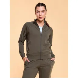 Enamor Full Sleeve High Neck Regular Length Zipper Ottoman Fabric Jacket - Relaxed Fit - A906-picture-18