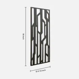 shribalajiarts Engineering Wood Laser Cut Geometric Wall Art In Black & Brown Finish image 2