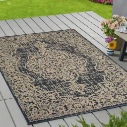 priyate Dark Grey Persian Polypropylene 5 ft x 7 ft Machine Made Carpet-picture-12