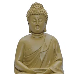 casacraft from pepperfry Ashnam Small Meditating Buddha - Beige, 13.5cm image 4