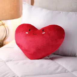 oscar home Red Velvet Heart Shaped Cushion image 1