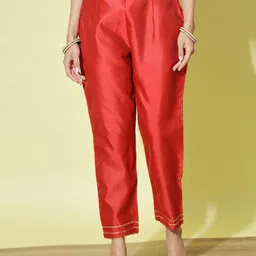 VredeVogel Ethnic Motifs Woven Design Round Neck Kurta Pant with Dupatta image 5