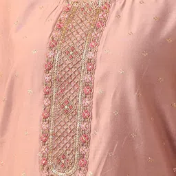 Libas Women Woven Design Pastel Chanderi Silk Straight Kurta image 3