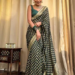 Aldwych Woven Design Zari  Banarasi Saree-picture-30