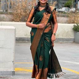 KALINI Ethnic Motifs Woven Design Chikankari Banarasi Saree-picture-26