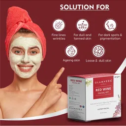 GLAMVEDA Red Wine Advance Anti Ageing Facial Kit 40 g image 3