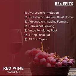 GLAMVEDA Red Wine Advance Anti Ageing Facial Kit 40 g image 4