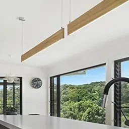 acco led Messina Brown Wood LED Ceiling Lights image 1