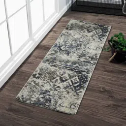 obsessions Cream and Blue Persian 2x7 Feet Machine Made Runner-picture-30