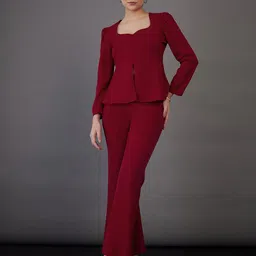 SASSAFRAS worklyf Sweetheart Neck Puff Sleeves Top With Bell Bottom Trousers-picture-35