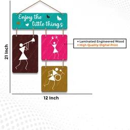 ArtVibes Turquoise Blue & Pink Enjoy the Little Things Wall Decor image 5