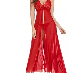 PIBU Pack of 2 Self Design Net Lace Baby Doll image 3