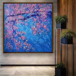 The Art House Blue & Pink Abstract Painting Canvas Wall Art-picture-39