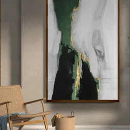 The Art House Green & White Abstract Painting Framed Wall Art-picture-36