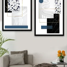 Art Street Pack Of 2 Multi Coloured Abstract Printed Framed Wall Art-picture-20