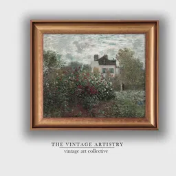 THE VINTAGE ARTISTRY Green Rose Garden Painting Wall Art-picture-26