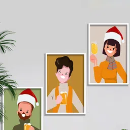 SAF Green & Yellow 3 Pieces Modern Art Painting Framed Wall Arts-image-80