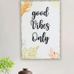 POSH-N-PLUSH White & Black Goods Vibes Only Marble Printed Wall Art-picture-29