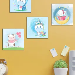 WENS Kids Set Of 4 Cute Cartoon Printed Wall Art image 2