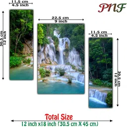 PnF White & Green 3Pcs Wood Floral And Botanical Wall Painting image 2