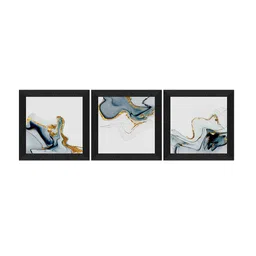 SAF White & Grey 3 Pieces Abstract Framed Wall Art image 2