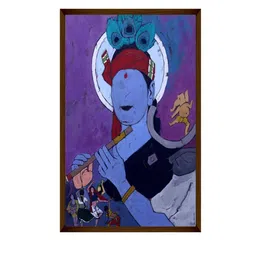 The Art House Blue & White Abstract Painting Framed Wall Art image 5