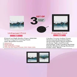 SAF White & Black 3 Pieces Art Painting Framed Wall Art image 3