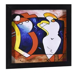 Gallery99 White & Blue Abstract Painting Framed Wall Art image 3