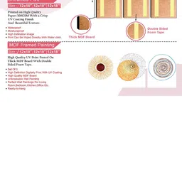 SAF White & Brown 3 Pieces Abstract Painting Wall Arts image 2