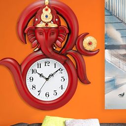 Attractionz Red & Beige Analogue Wall Clock-picture-10