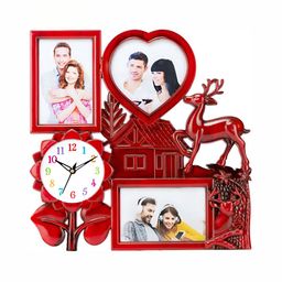 Attractionz Red & Beige Round Analogue Wall Clock-picture-4