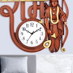 Attractionz Red & White Textured Round Analogue Wall Clock-picture-11