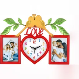 Attractionz Red & White Textured Contemporary Wall Clock-image-71