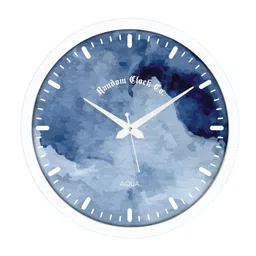 RANDOM White & Blue Printed Contemporary Wall Clock image 4