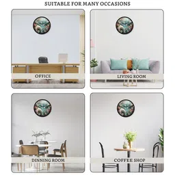 RANDOM Black & Blue Printed Contemporary Wall Clock image 4