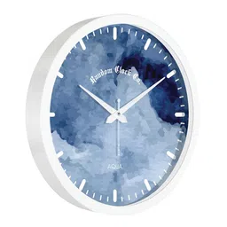 RANDOM White & Blue Printed Contemporary Wall Clock image 5