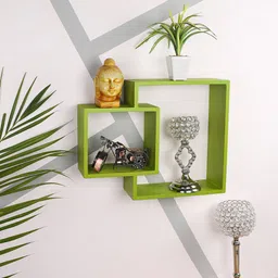 Home Sparkle Green MDF Basic Wall Shelf image 1