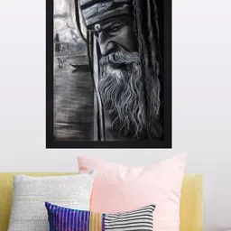 Gallery99 Multicolored Sadhu Tapasya Art Print Framed Wall Art image 1