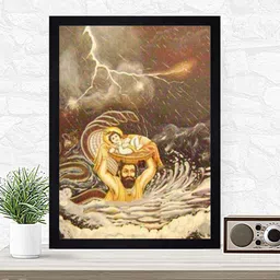 Gallery99 Multicolored Vasudev Carrying Krishna Art Print Framed Wall Art image 2
