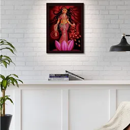 Tamatina Red & Brown Printed Wooden Framed Wall Art image 2