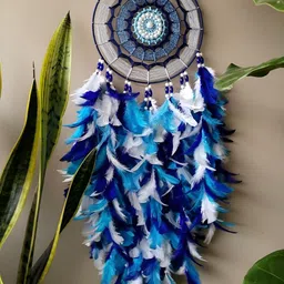 UVID ART AND CRAFT SUPPLIES Blue & White Feathers Hanging Windchimes image 3