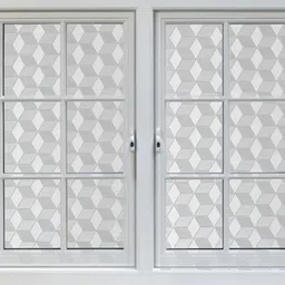 Jaamso Royals Grey & White Printed Self-Adhesive UV Protective Window Sticker image 3