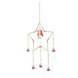 Golden Peacock Red-Color Handcrafted Star Shaped Hanging Wall Decor image 2