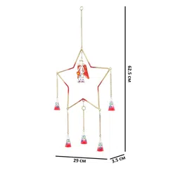 Golden Peacock Red-Color Handcrafted Star Shaped Hanging Wall Decor image 5