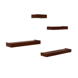 Home Sparkle Brown 4-Piece MDF Basic Wall Shelf image 2