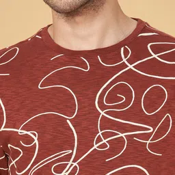 7 Alt by Pantaloons Abstract Printed Cotton Relaxed Fit T-shirt image 2