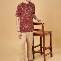 7 Alt by Pantaloons Abstract Printed Cotton Relaxed Fit T-shirt image 5