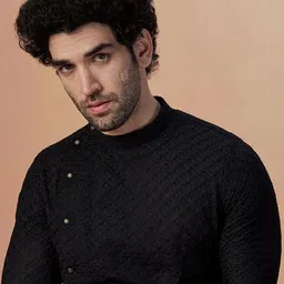 Manyavar Men Floral Embroidered Kurta with Pyjamas image 2